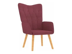 Sillón de relax con reposapiés tela rojo tinto