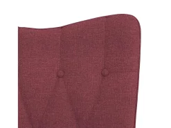 Sillón de relax con reposapiés tela rojo tinto