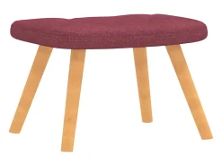 Sillón de relax con reposapiés tela rojo tinto