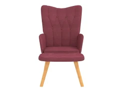 Sillón de relax con reposapiés tela rojo tinto