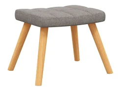 Sillón de relax con reposapiés de tela gris taupé
