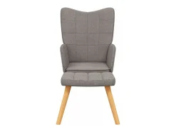 Sillón de relax con reposapiés de tela gris taupé