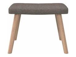 Sillón de relax con reposapiés de tela gris taupé