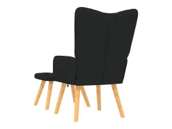 Sillón de relax con reposapiés tela negro