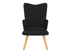 Sillón de relax con reposapiés tela negro