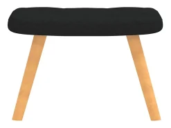 Sillón de relax con reposapiés tela negro