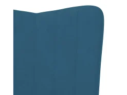 Sillón de relax con taburete terciopelo azul