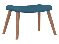 Sillón de relax con taburete terciopelo azul