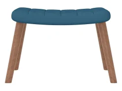 Sillón de relax con taburete terciopelo azul