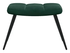 Sillón de relax con taburete terciopelo verde oscuro
