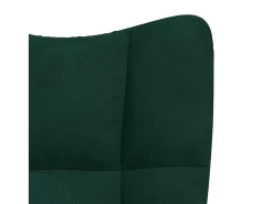 Sillón de relax con taburete terciopelo verde oscuro