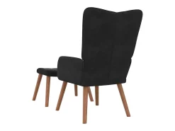 Sillón de relax con taburete terciopelo negro