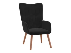 Sillón de relax con taburete terciopelo negro