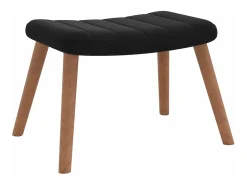 Sillón de relax con taburete terciopelo negro
