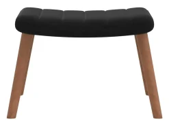 Sillón de relax con taburete terciopelo negro