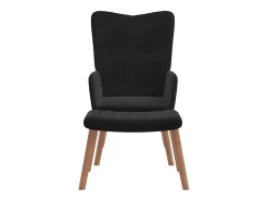 Sillón de relax con taburete terciopelo negro