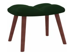 Sillón de relax con taburete terciopelo verde oscuro