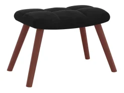 Sillón de relax con taburete terciopelo negro