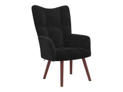 Sillón de relax con taburete terciopelo negro