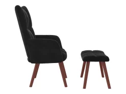 Sillón de relax con taburete terciopelo negro