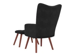 Sillón de relax con taburete terciopelo negro