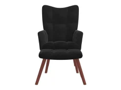 Sillón de relax con taburete terciopelo negro