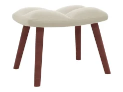 Sillón de relax con taburete terciopelo blanco crema
