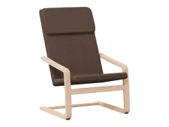 Sillón de relax con taburete tela marrón oscuro
