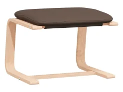 Sillón de relax con taburete tela marrón oscuro