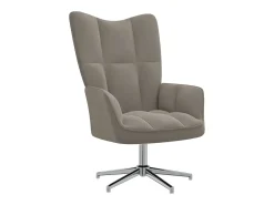 Sillón de relax con taburete terciopelo gris claro ES958254