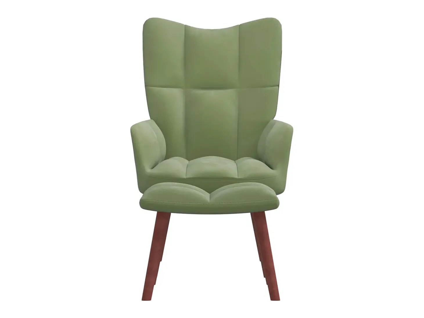 Sillón de relax con taburete de terciopelo verde claro