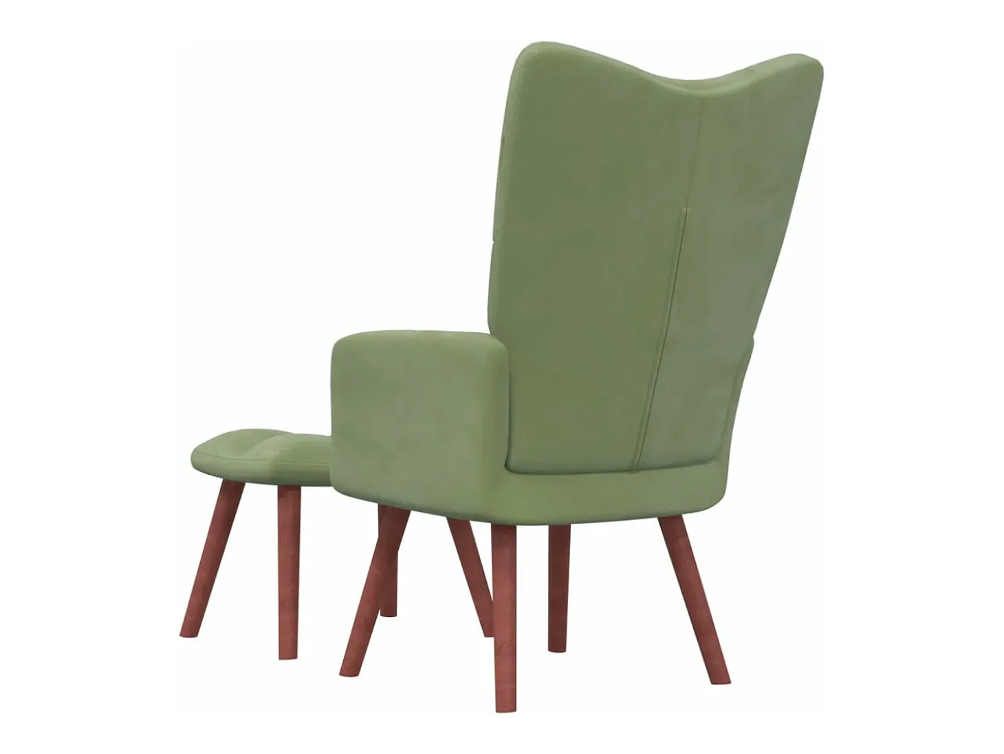 Sillón de relax con taburete de terciopelo verde claro