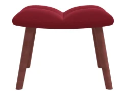 Sillón de relax con taburete terciopelo rojo tinto