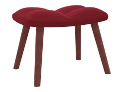 Sillón de relax con taburete terciopelo rojo tinto