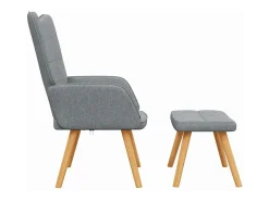Sillón de relax con taburete tela gris claro