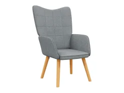 Sillón de relax con taburete tela gris claro