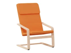 Sillón de relax con taburete tela amarillo oscuro