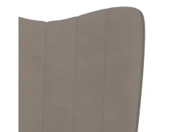 Sillón de relax con taburete de terciopelo gris claro