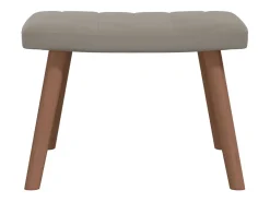 Sillón de relax con taburete de terciopelo gris claro
