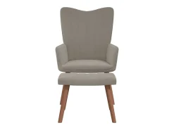 Sillón de relax con taburete de terciopelo gris claro
