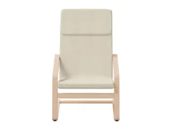 Sillón de relax con taburete tela color crema ES18334