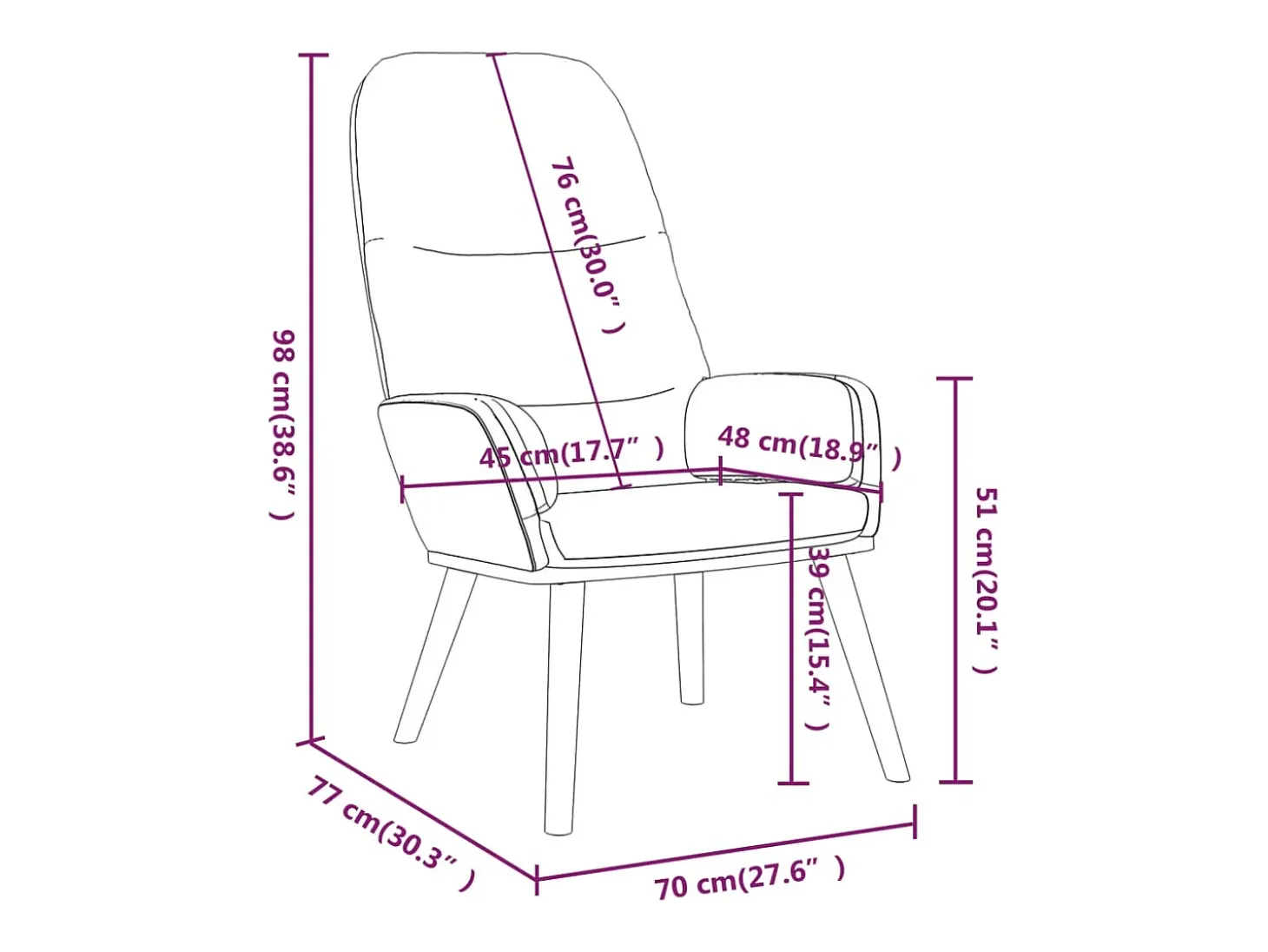 Sillón de relax de tela gris oscuro