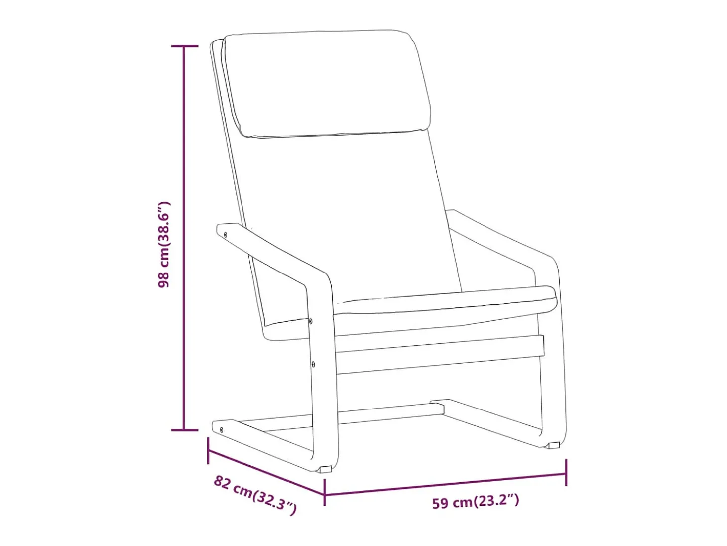 Sillón de relax de tela gris oscuro