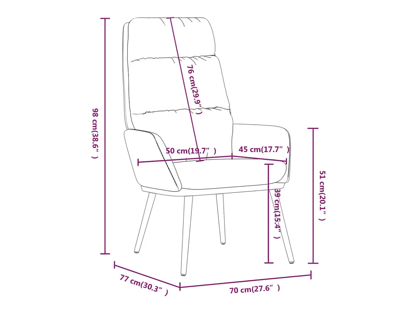 Sillón de relax de tela gris oscuro