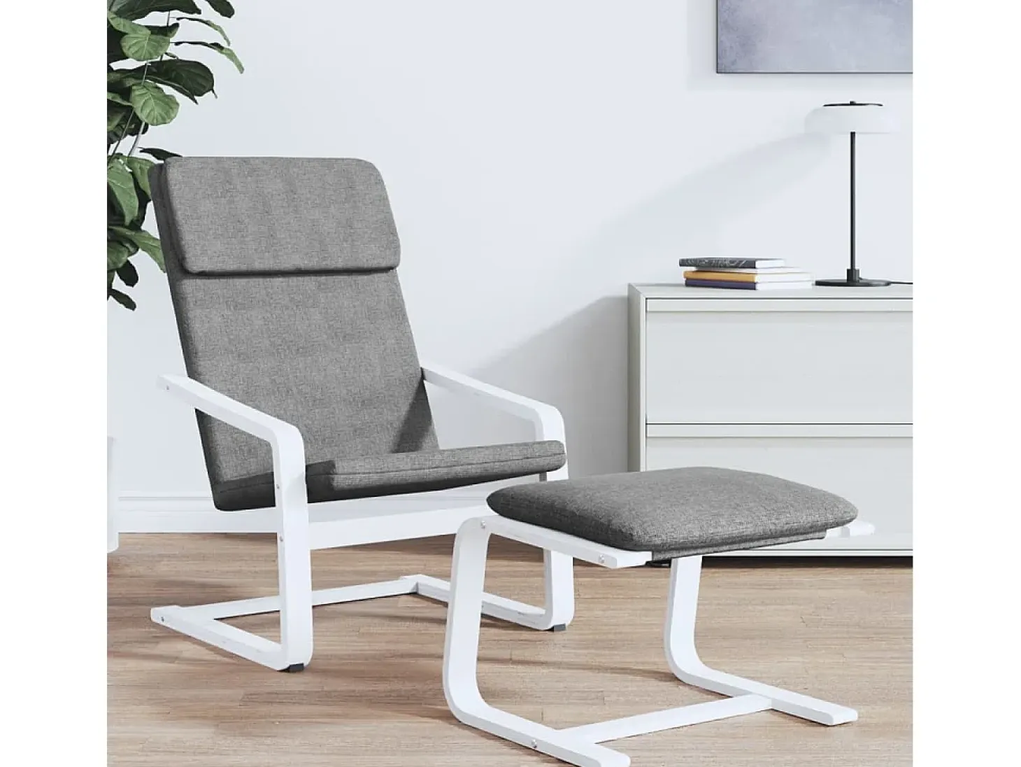 Sillón de relax de tela gris oscuro