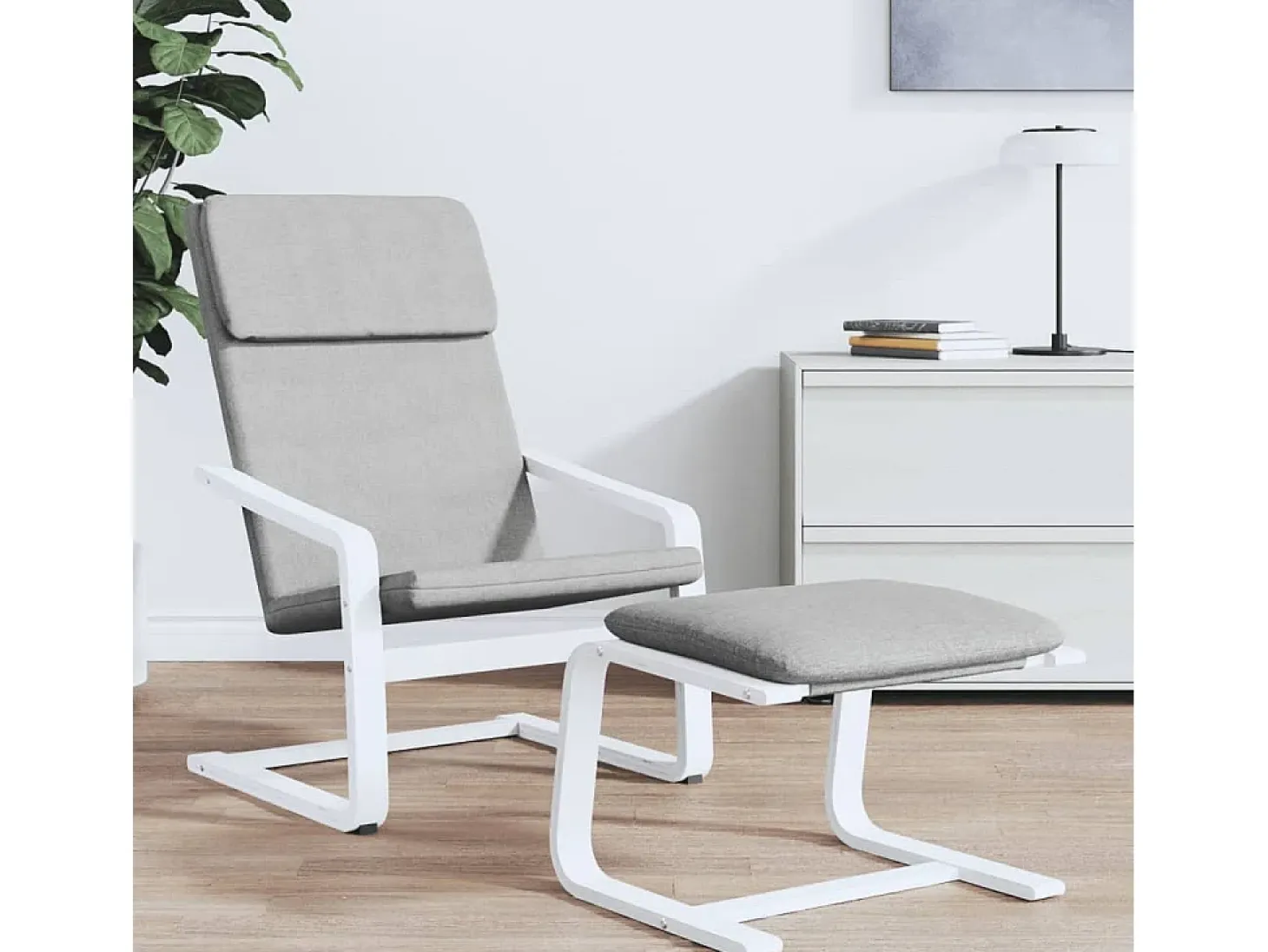 Sillón de relax de tela gris claro