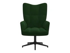 Sillón de relax de terciopelo verde oscuro