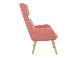 Sillón de relax de terciopelo rosa