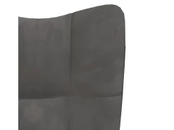 Sillón de relax de terciopelo gris oscuro ES49270