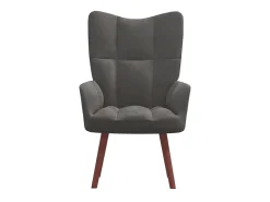Sillón de relax de terciopelo gris oscuro ES49270